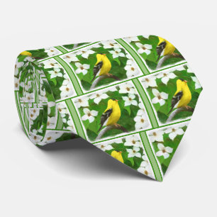 Goldfinch Painting - Cute Original Dog Art Tie