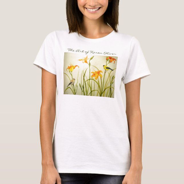 Goldfinch Print Tee, The Art of Karen Oliver T-Shirt (Front)