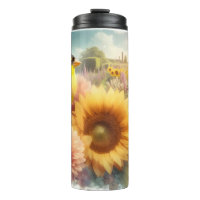 Goldfinch Songbird Rustic Garden Thermal Tumbler