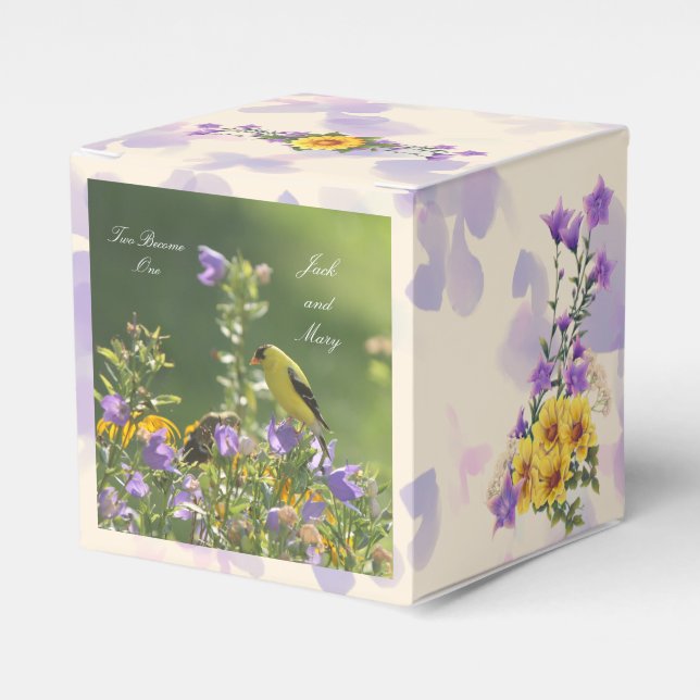 Goldfinch Spring Garden Wedding    Favour Box (Front Side)