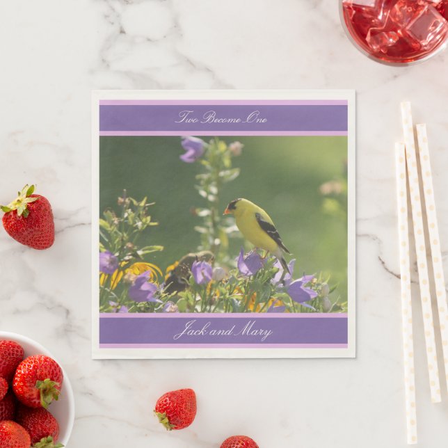 Goldfinch Spring Garden Wedding  Napkin (Insitu)