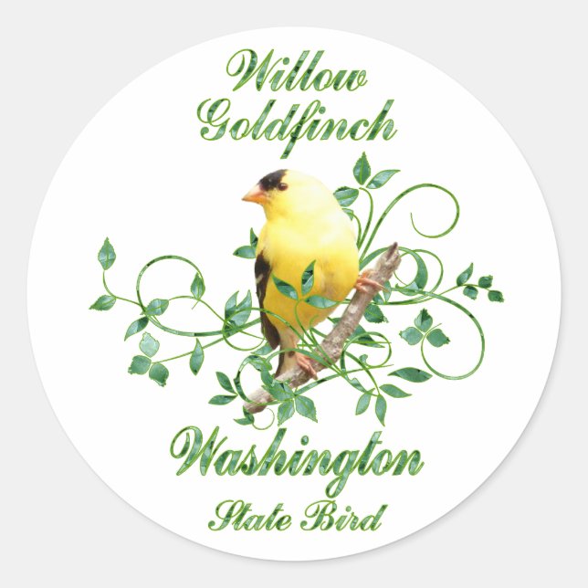 Goldfinch Washington State Bird Classic Round Sticker (Front)