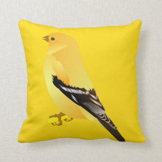 Goldfinch Yellow Bird Throw Pillow