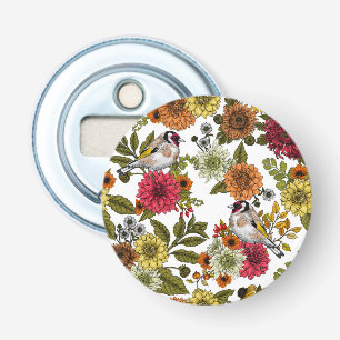 Goldfinches in the garden   bottle opener