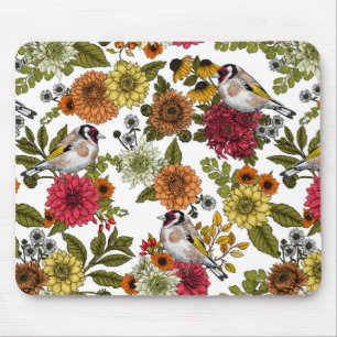 Goldfinches in the garden mouse pad