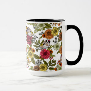 Goldfinches in the garden mug