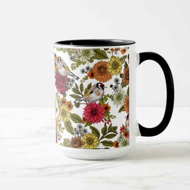 Goldfinches in the garden   mug (Right)