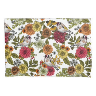 Goldfinches in the garden pillowcase