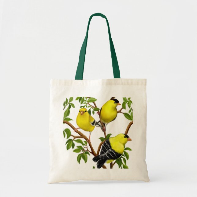 Goldfinches in Tree Branches Bag (Front)