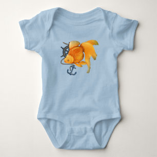 Goldfish Anchor Ship Wheel Nautical Bodysuit