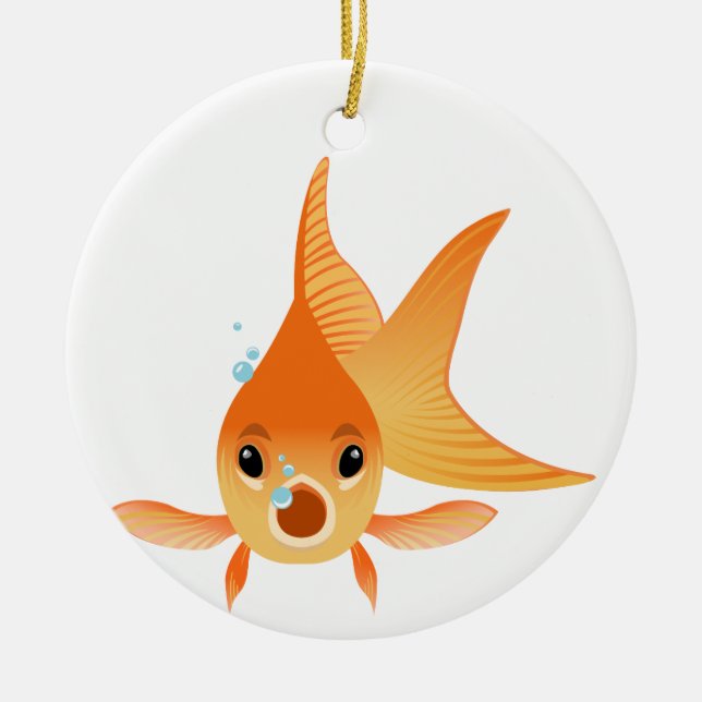 Goldfish Animal Ceramic Tree Decoration (Front)