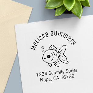 Goldfish Arch Address Self-inking Stamp