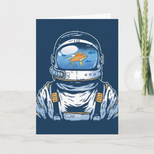 Goldfish Astronaut, German Birthday Card