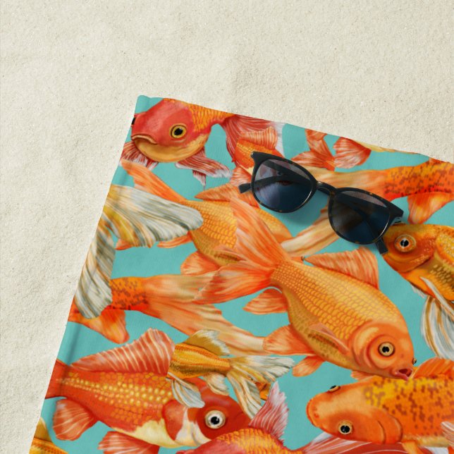 Goldfish  beach towel (In Situ)