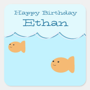 Goldfish Birthday Party Custom Stickers