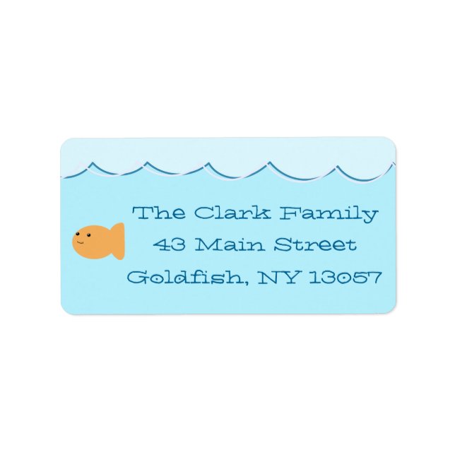 Goldfish Birthday Party Return Address Label (Front)