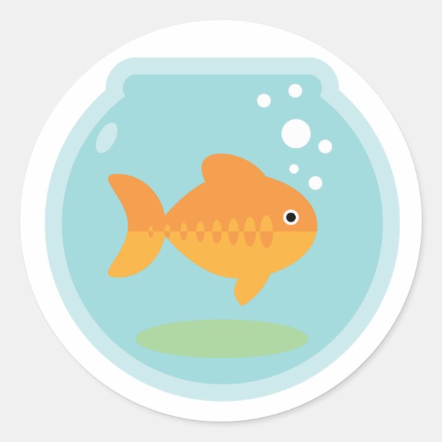 Goldfish Bowl Classic Round Sticker (Front)