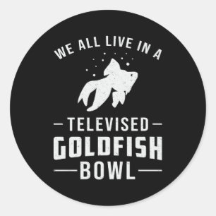 Goldfish Bowl Fishing Cute Aquarium Animal Fish Classic Round Sticker