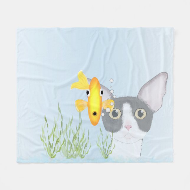 Goldfish Bowl Fleece Blanket (Front (Horizontal))