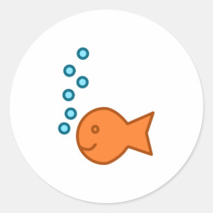 Goldfish Bubbles Classic Round Sticker