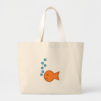 Goldfish Bubbles Large Tote Bag