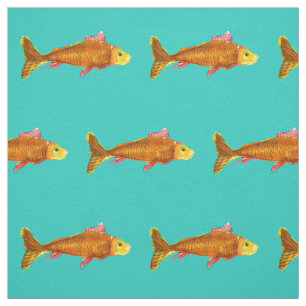Goldfish comet fish art pop art fabric