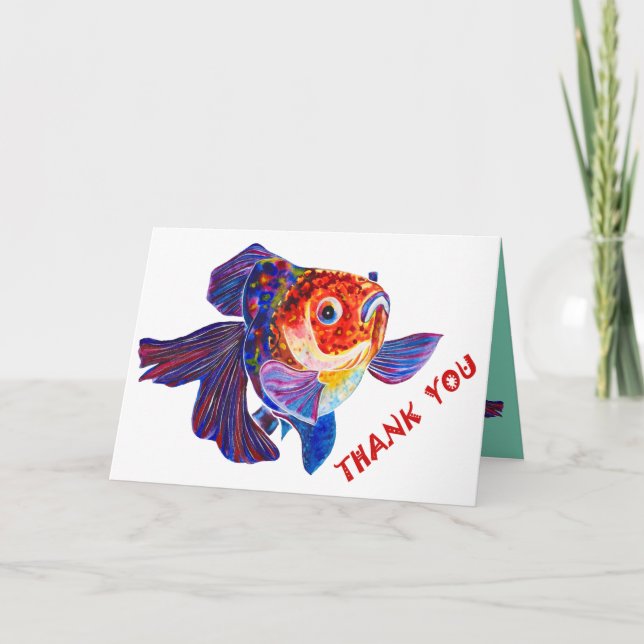 Goldfish design "thank you" greeting card (Front)