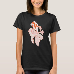Goldfish Fancy Red White Calico Ryukin Fantail Vei T-Shirt