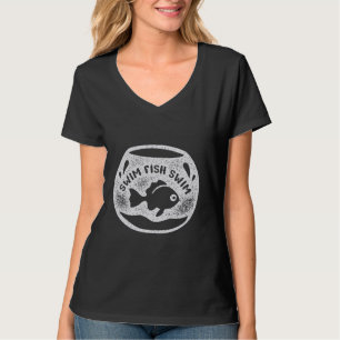 Goldfish Fish In A Bowl Swimming Slogan T-Shirt