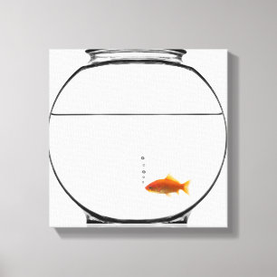Goldfish in bowl canvas print