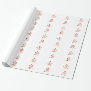Goldfish in "Kingyo" Chinese characters (pink) Wra Wrapping Paper