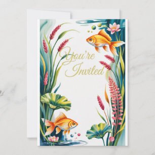 Goldfish Invitation Aquarium Fish Wedding Party