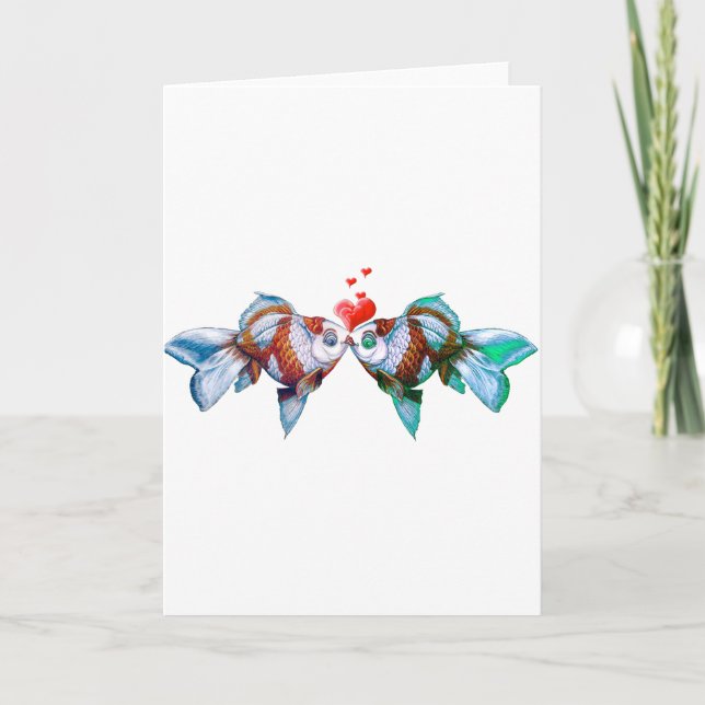 Goldfish Kiss Holiday Card (Front)