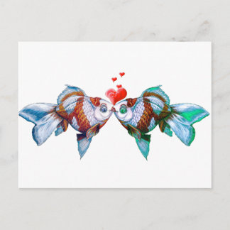 Goldfish Kiss Postcard