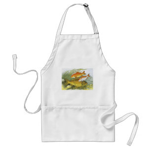 Goldfish Koi Fish, Vintage Marine Aquatic Sea Life Standard Apron