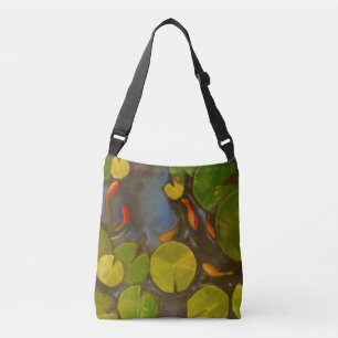 Goldfish Koi Pond Water Lilies Crossbody Bag