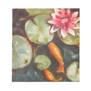 Goldfish Koi Pond Water Lilies Notepad