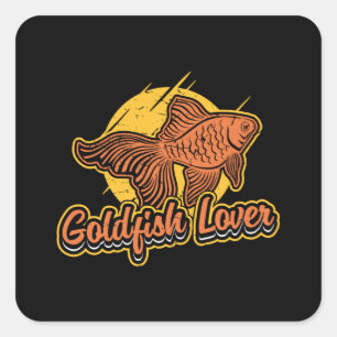Goldfish Lover Aquarium Vintage Retro Animal Fish Square Sticker