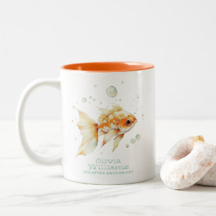 Goldfish Lover Enthusiast Aquarist Personalised Two-Tone Coffee Mug