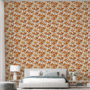 Goldfish Pattern Wallpaper and Curtain