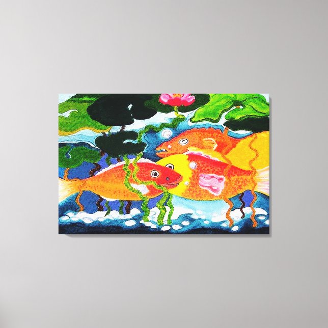 Goldfish pond canvas print (Front)