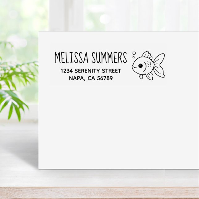 Goldfish Return Address Rubber Stamp (Creator Uploaded)