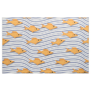 GoldFish School Fabric