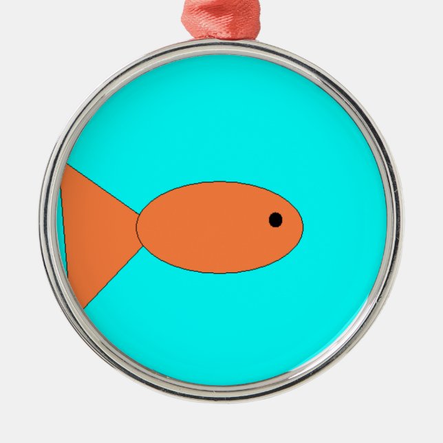 goldfish swimming in the ocean, art by kids :) metal tree decoration (Front)