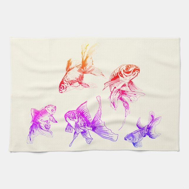 Goldfish - tea towel (Horizontal)