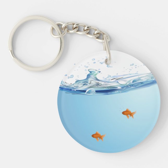 Goldfish under water aquarium key ring (Front)