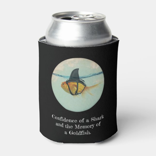 Goldfish with a Shark Fin Confetti Can Cooler (Can Front)