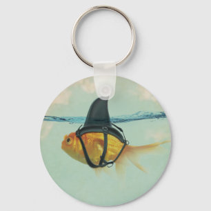 Goldfish with a Shark Fin Key Ring
