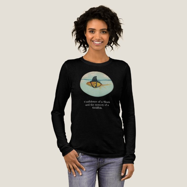Goldfish with a Shark Fin Tri-Blend Shirt (Full Front)