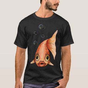 Goldfish with Bubbles, Big-Eyed, Big Lipped Fish, T-Shirt
